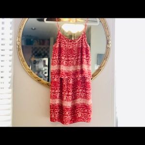 PARKER Red Pleated Dress Size XS